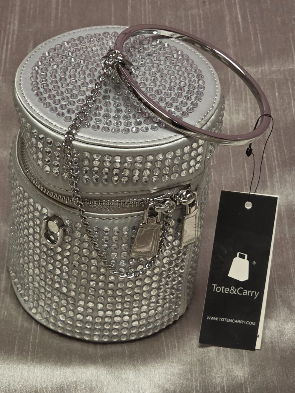 Tote and Carry Crystals Women's Cylinder Style Tote, Nighttime Out Ladies, NWT